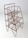 mid-century collapsible wire shelf rack