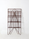 mid-century collapsible wire shelf rack