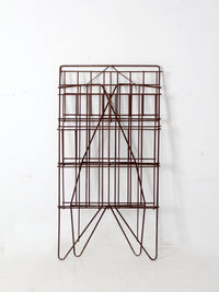 mid-century collapsible wire shelf rack