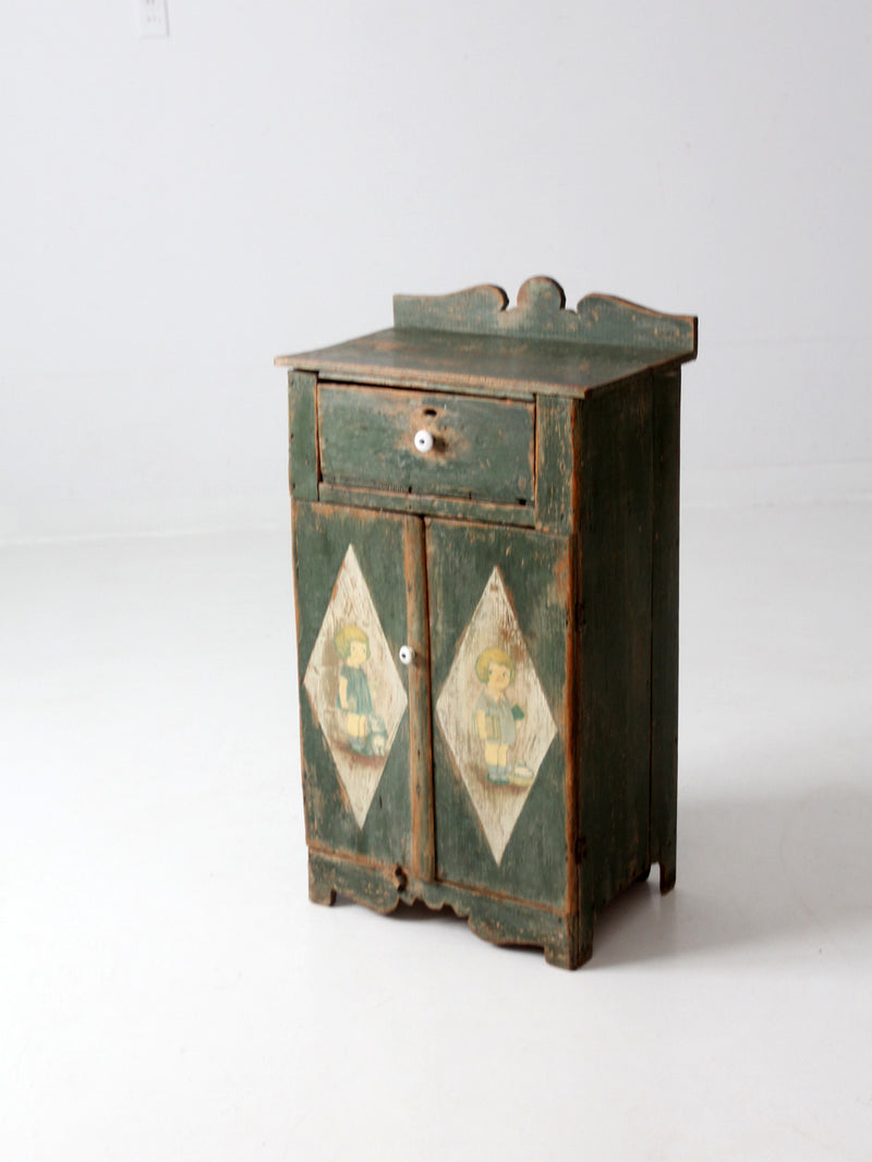 antique painted nightstand cabinet