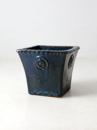 vintage art deco blue art pottery planter