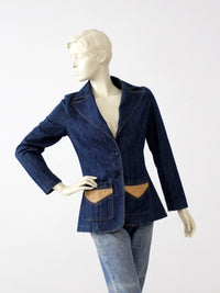 vintage 1970s tailored denim blazer by Gitcha Covered Up
