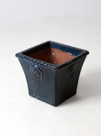 vintage art deco blue art pottery planter