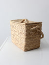 vintage woven storage basket tote