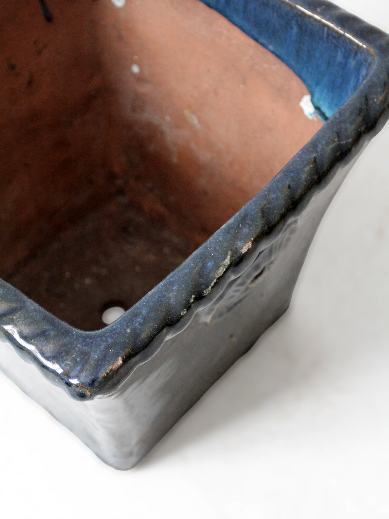 vintage art deco blue art pottery planter