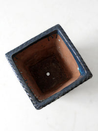 vintage art deco blue art pottery planter