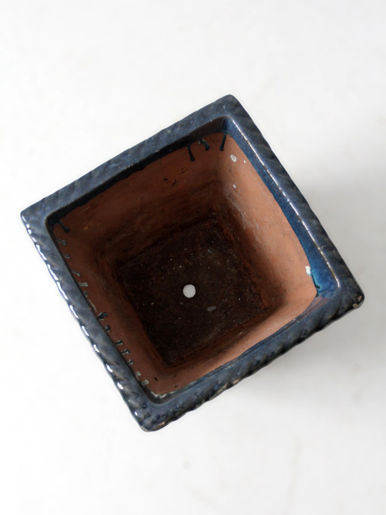 vintage art deco blue art pottery planter