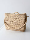 vintage woven storage basket tote