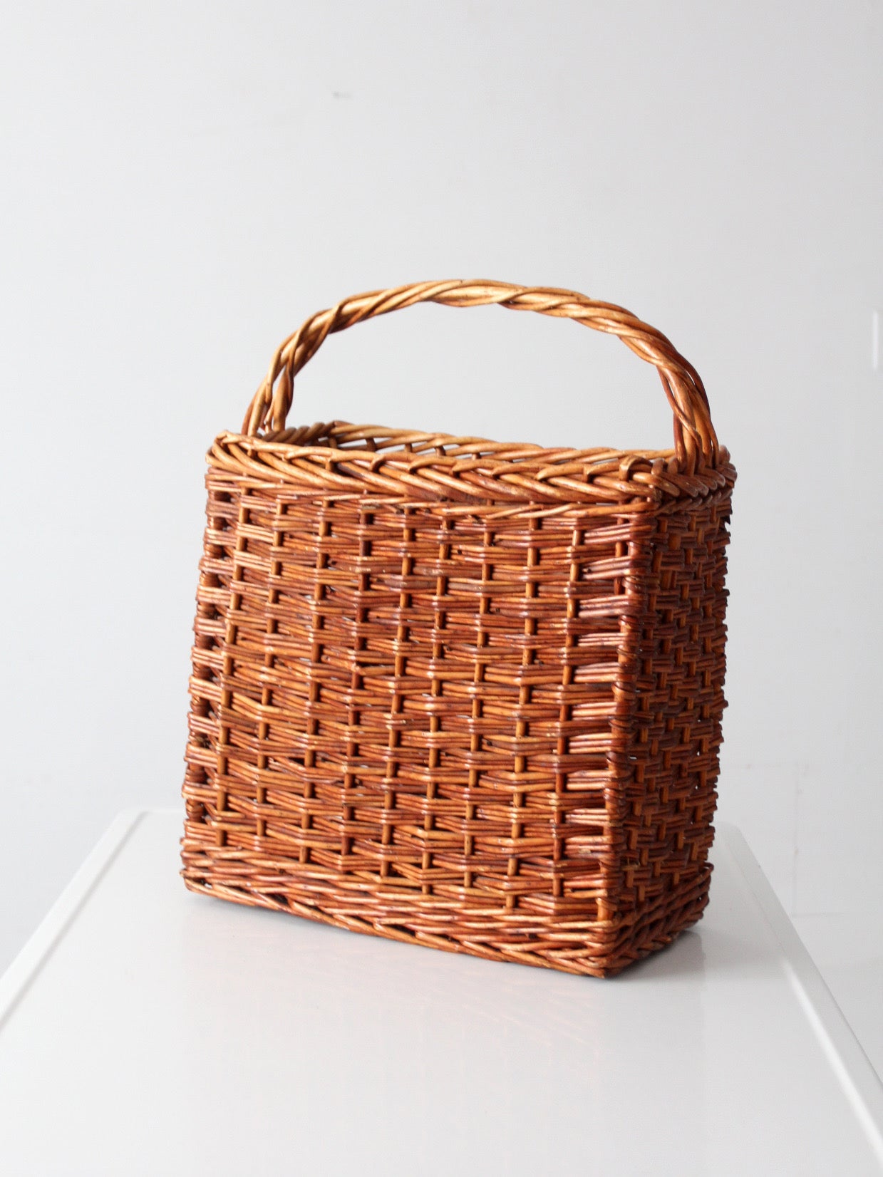 vintage wicker market basket