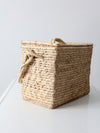 vintage woven storage basket tote