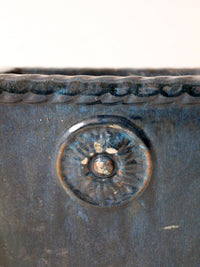 vintage art deco blue art pottery planter