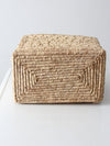 vintage woven storage basket tote