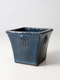 vintage art deco blue art pottery planter
