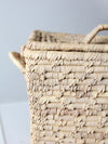 vintage woven storage basket tote