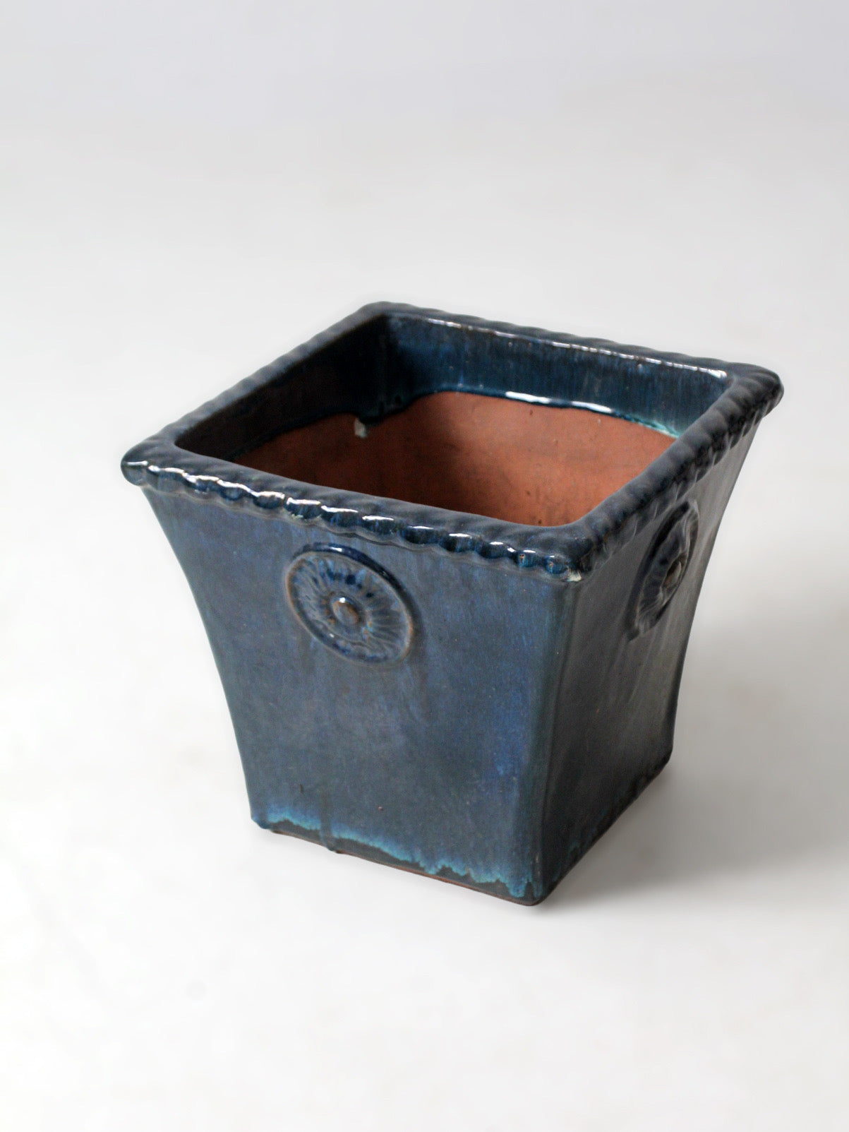 vintage art deco blue art pottery planter