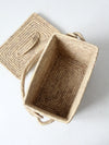 vintage woven storage basket tote