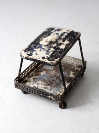 mid-century industrial rolling cart stool