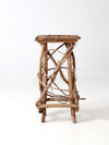 antique Adirondack twig side table