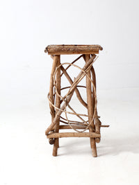 antique Adirondack twig side table