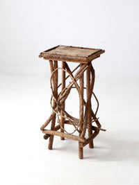 antique Adirondack twig side table