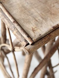 antique Adirondack twig side table