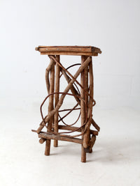 antique Adirondack twig side table