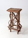 antique Adirondack twig side table