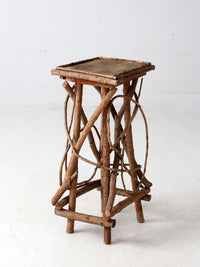 antique Adirondack twig side table
