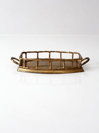 mid-century Hollywood Regency brass gallery tray
