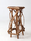 antique Adirondack twig side table