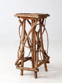 antique Adirondack twig side table
