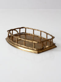 mid-century Hollywood Regency brass gallery tray