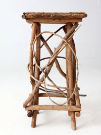 antique Adirondack twig side table