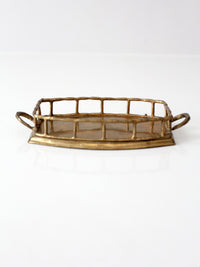 mid-century Hollywood Regency brass gallery tray