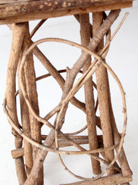antique Adirondack twig side table