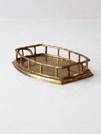 mid-century Hollywood Regency brass gallery tray