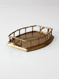 mid-century Hollywood Regency brass gallery tray