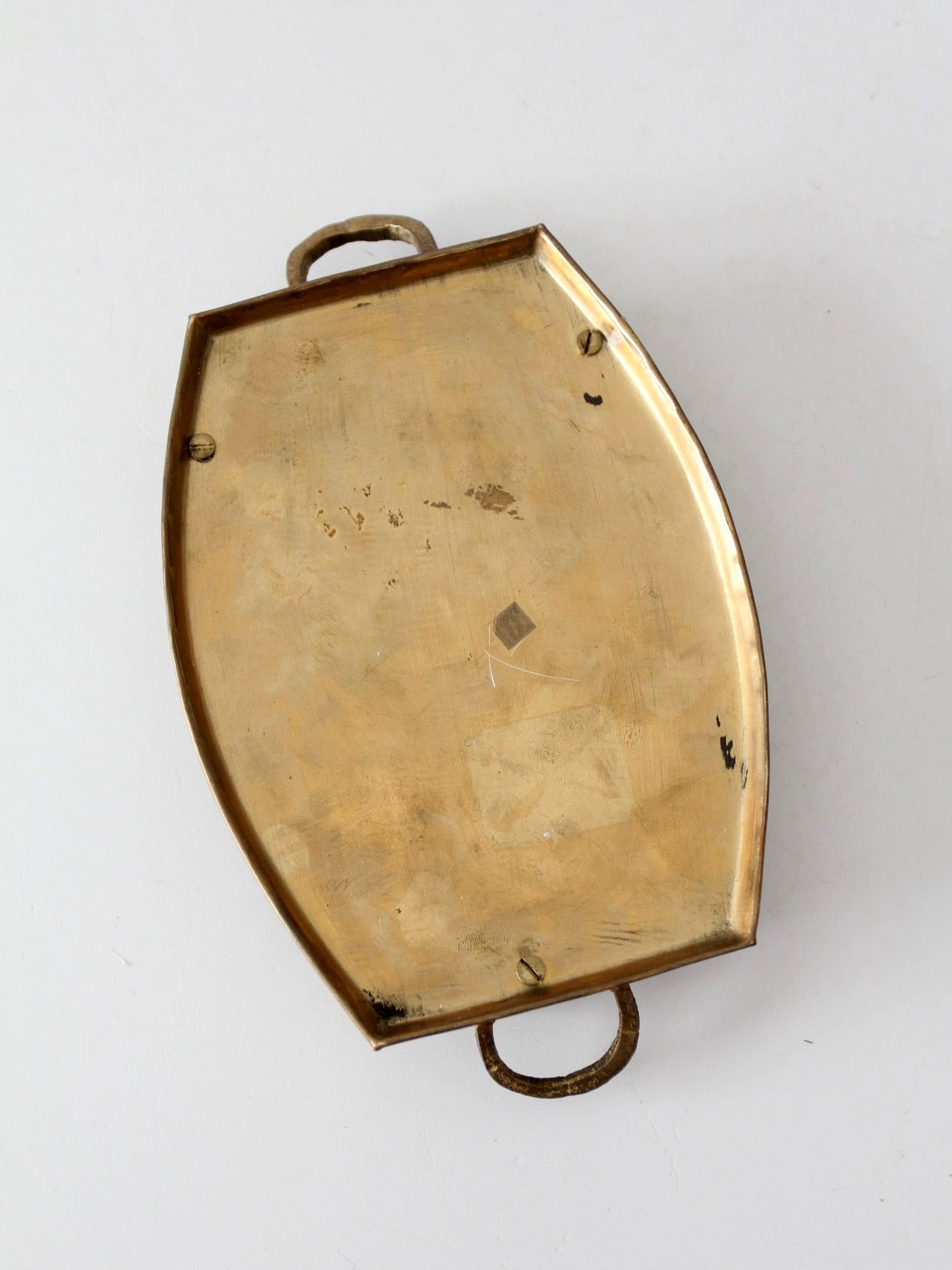 mid-century Hollywood Regency brass gallery tray