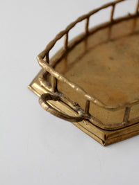 mid-century Hollywood Regency brass gallery tray