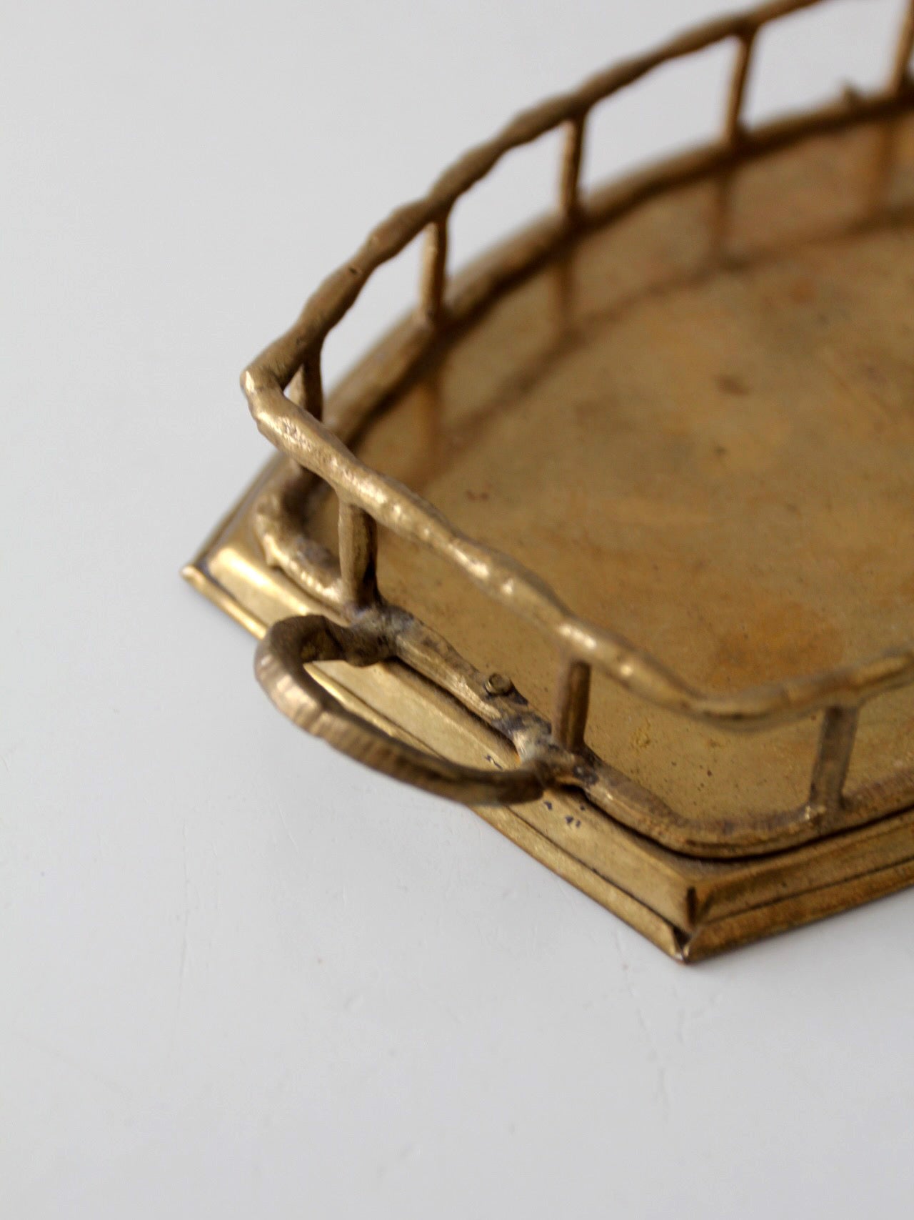 mid-century Hollywood Regency brass gallery tray