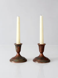 vintage International Silver Co. silverplate candlesticks pair