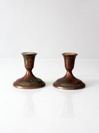 vintage International Silver Co. silverplate candlesticks pair