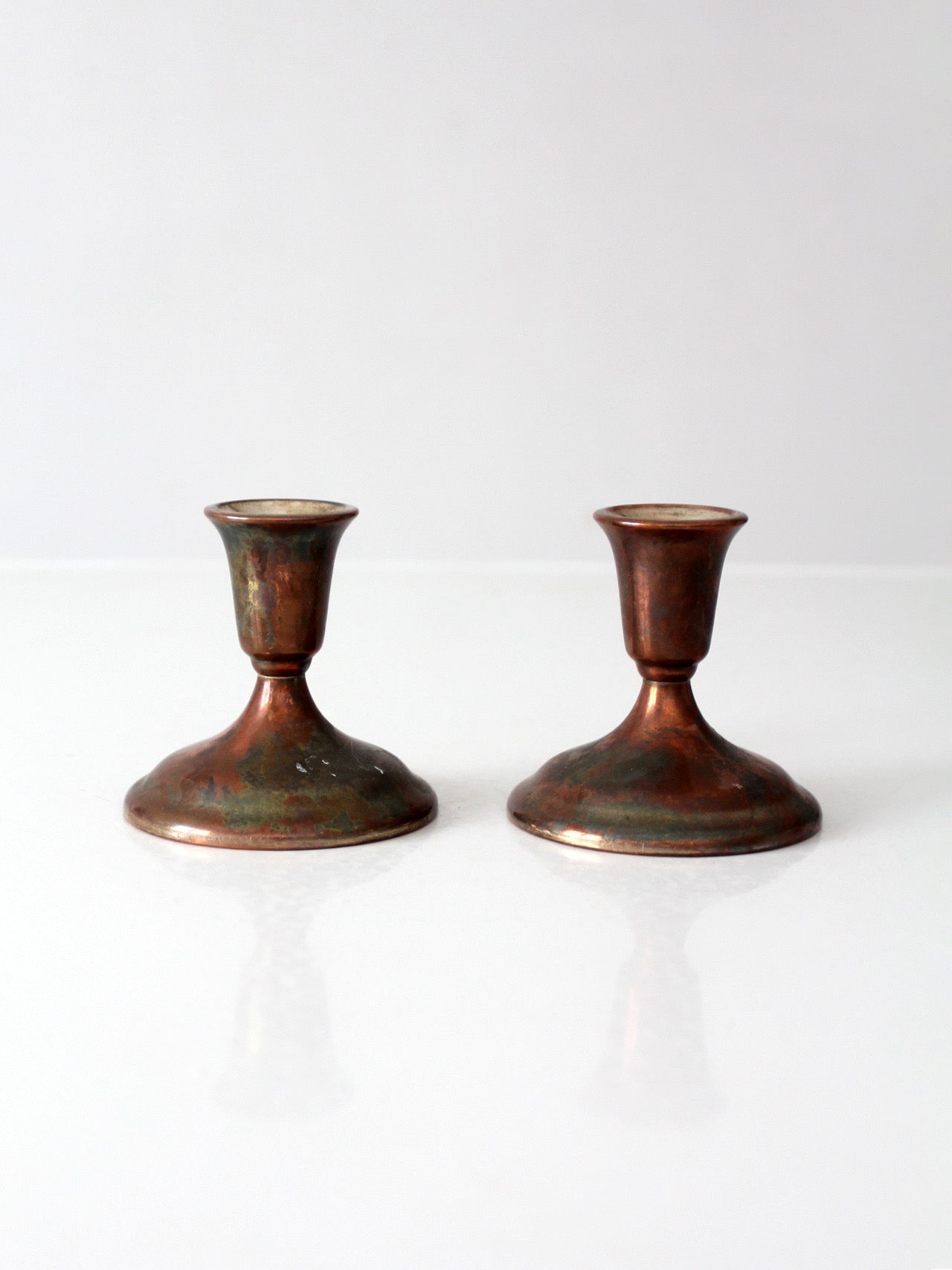 vintage International Silver Co. silverplate candlesticks pair