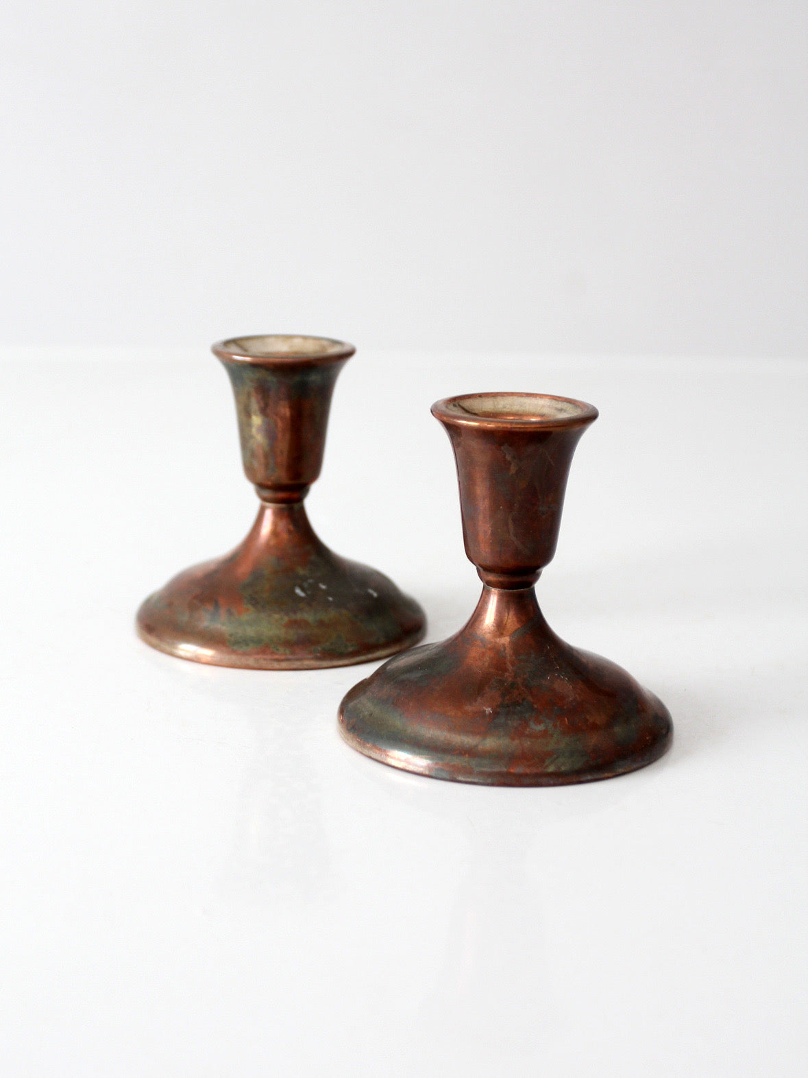 vintage International Silver Co. silverplate candlesticks pair