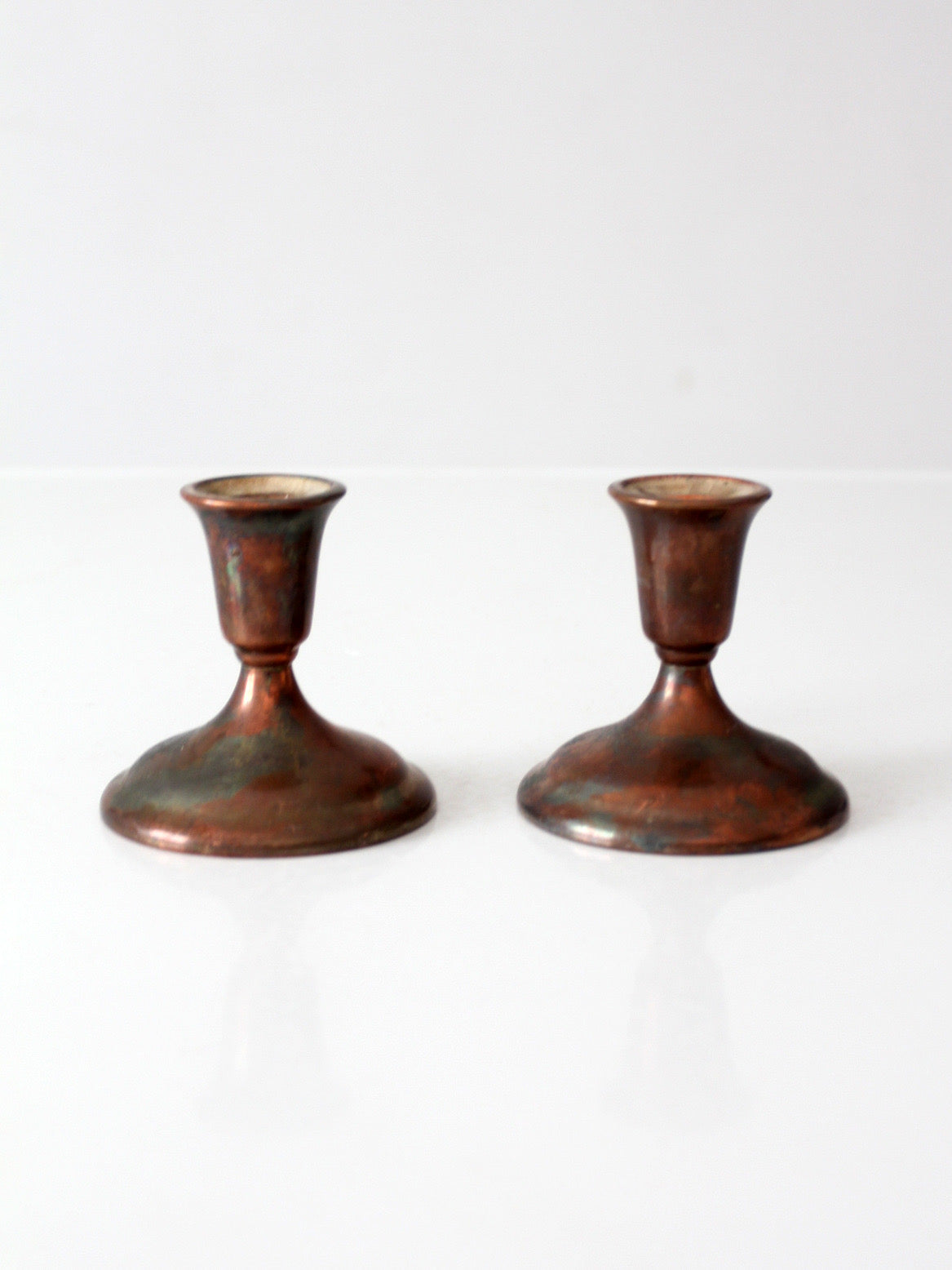 vintage International Silver Co. silverplate candlesticks pair