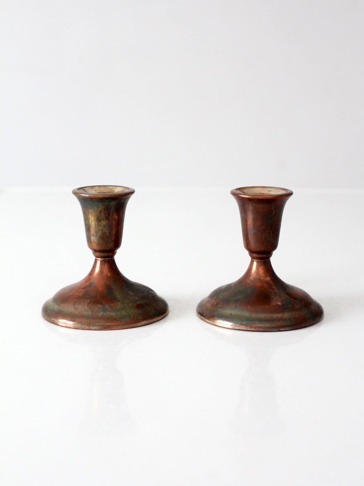 vintage International Silver Co. silverplate candlesticks pair