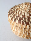 vintage hand woven grass basket set of 3