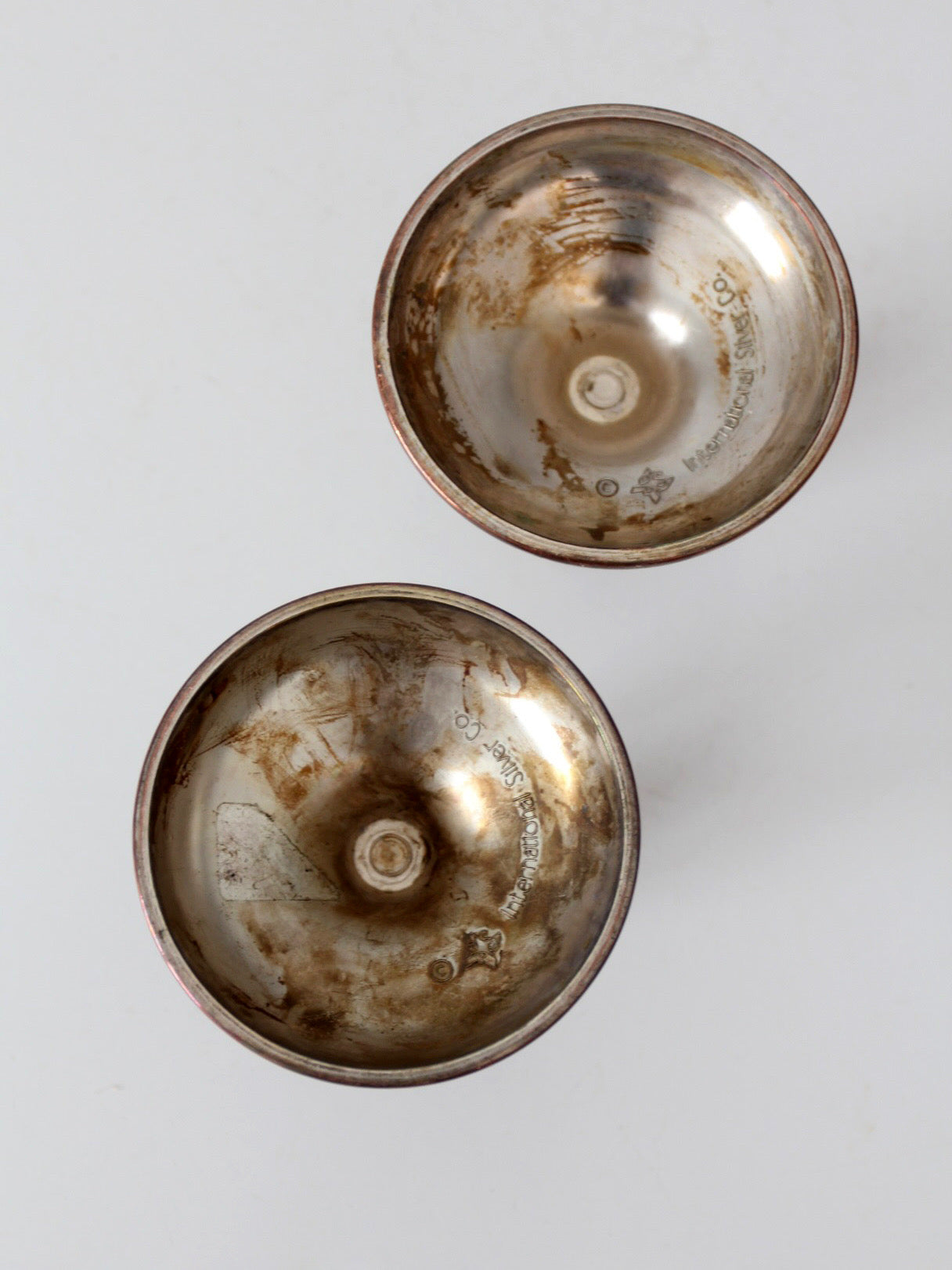 vintage International Silver Co. silverplate candlesticks pair