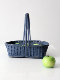 vintage blue wicker basket