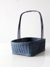 vintage blue wicker basket